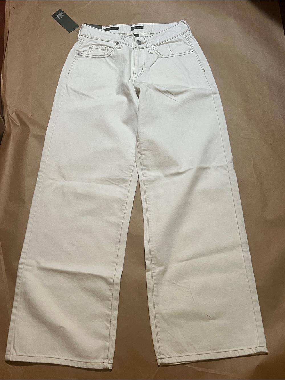 wild fable White Low-Rise Baggy Jeans